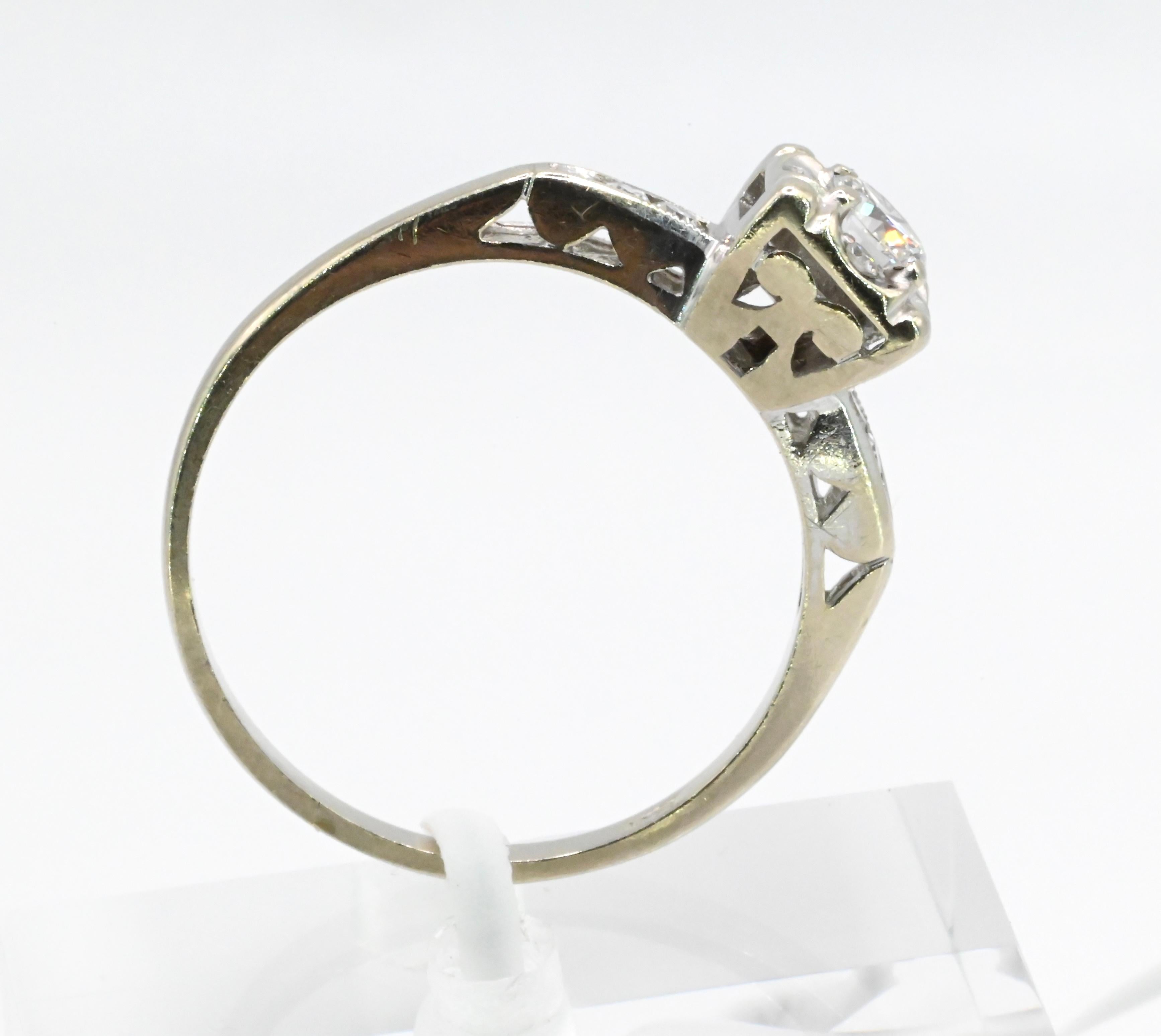 Marvelous Old Euro Diamond Ring In Good Condition In Media, PA