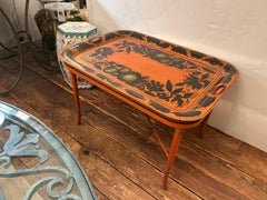 Marvelous Orange Vintage Tray Top Coffee Table