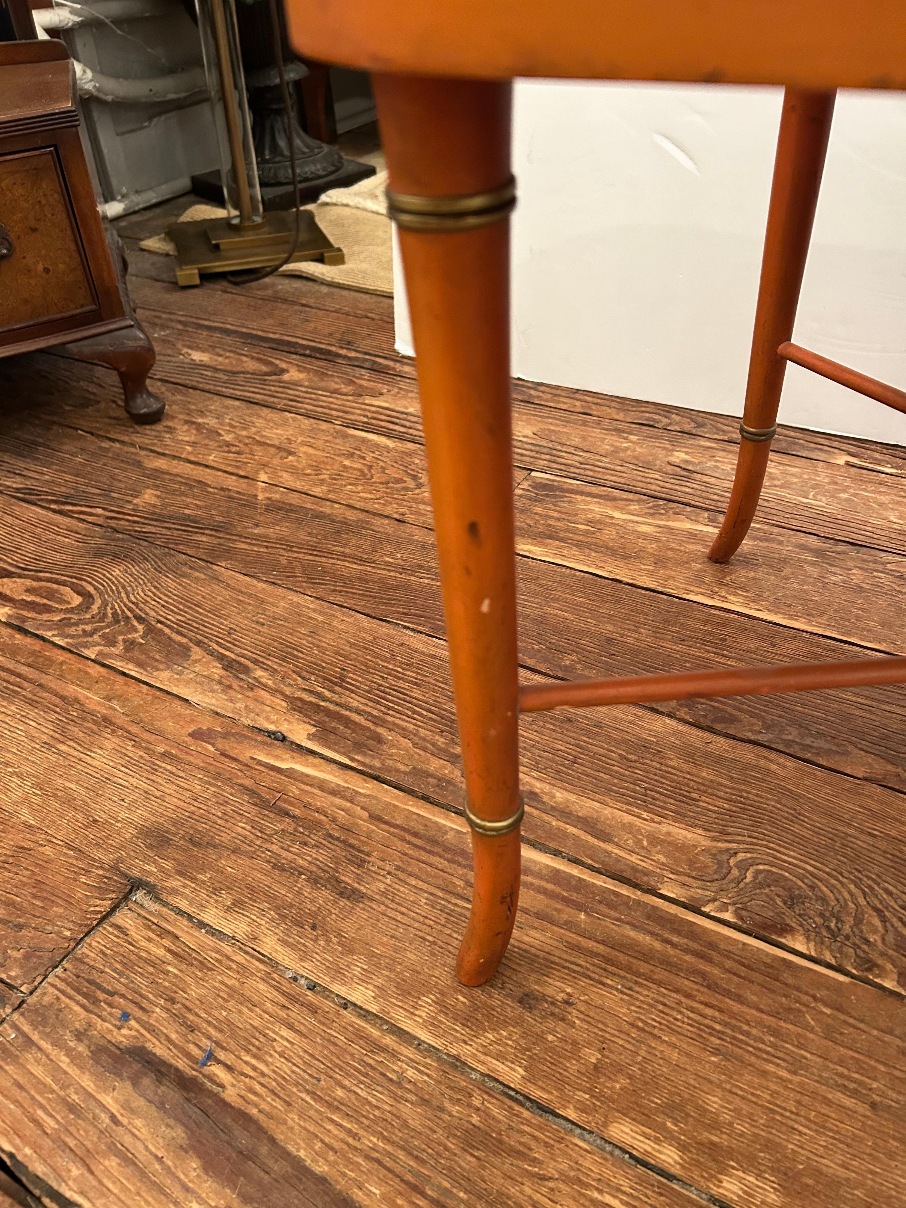 Marvelous Orange Vintage Tray Top Coffee Table For Sale 2