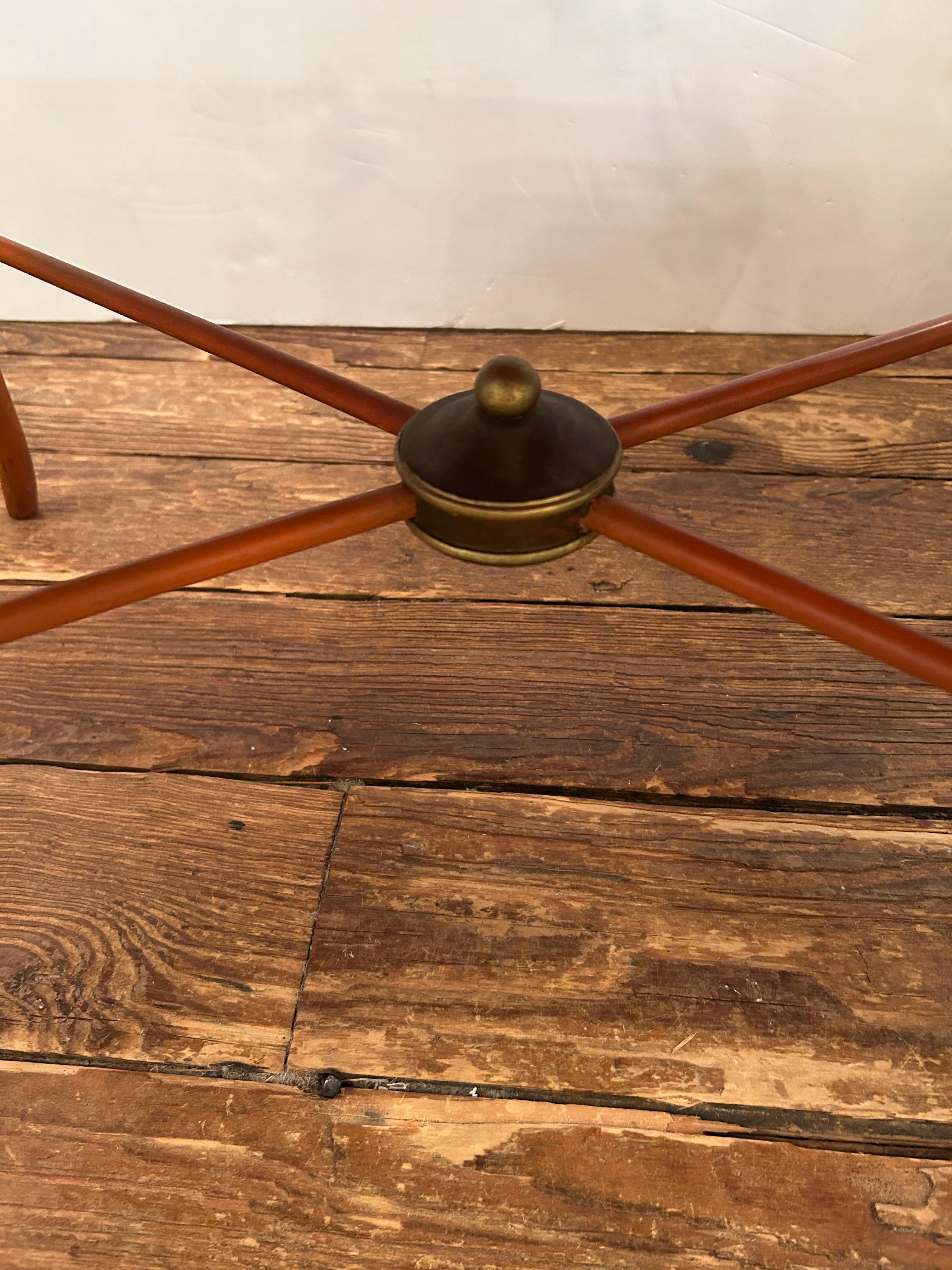 Marvelous Orange Vintage Tray Top Coffee Table For Sale 3