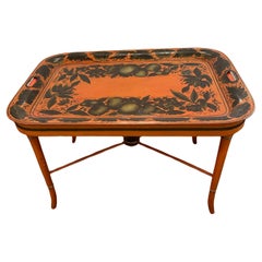 Marvelous Orange Vintage-Couchtisch mit Tablettplatte