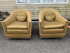 Marvelous Pair Harvey Probber Swivel Barrel Back Lounge Chair Mid-Century Modern