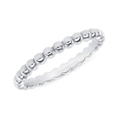 Polished Beaded Stackable 14K (or 18k upon request)Gold Round Shape Diamond Ring