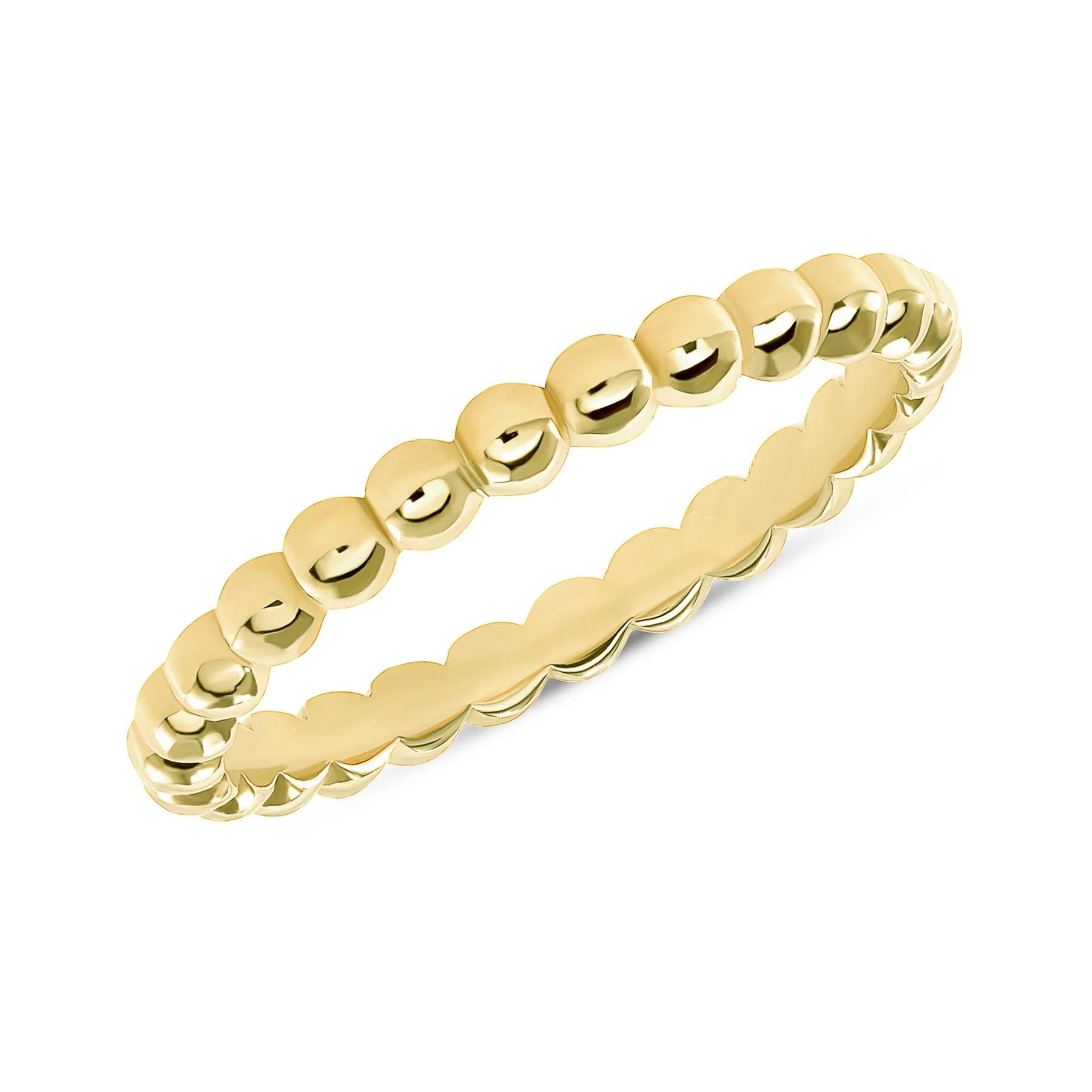 En venta: Anillo apilable de oro 14 pulido con diamantes redondos  4