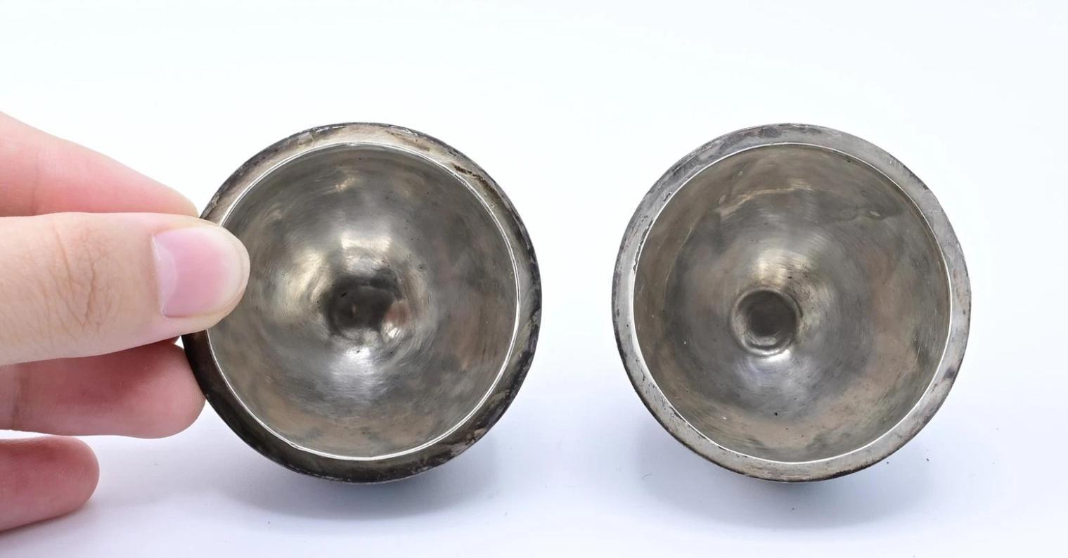 Maravillosos Huevos Rusos de Plata Esmaltada con Cisnes 2