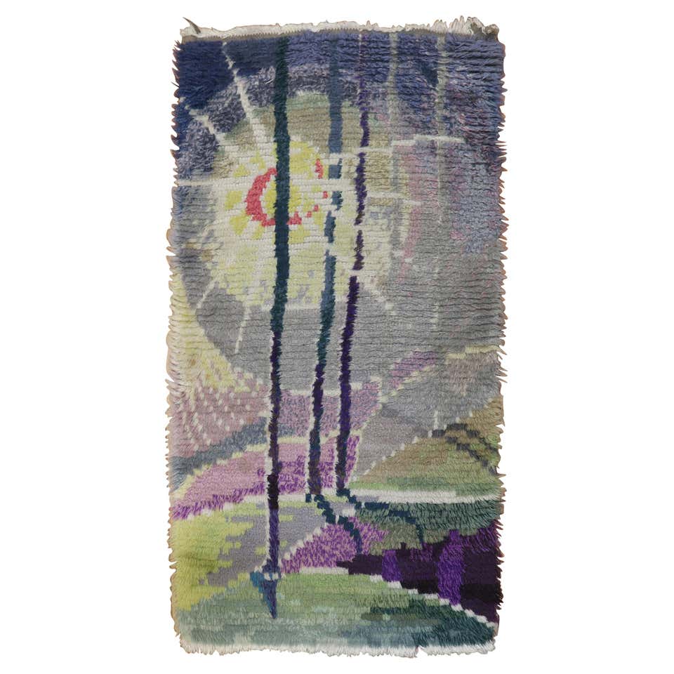 1960s Scandinavian Modern Op Art Shag Area Rug at 1stDibs