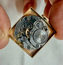 Reloj de pulsera Marvin de oro rosa de 14 quilates de alrededor de 1940