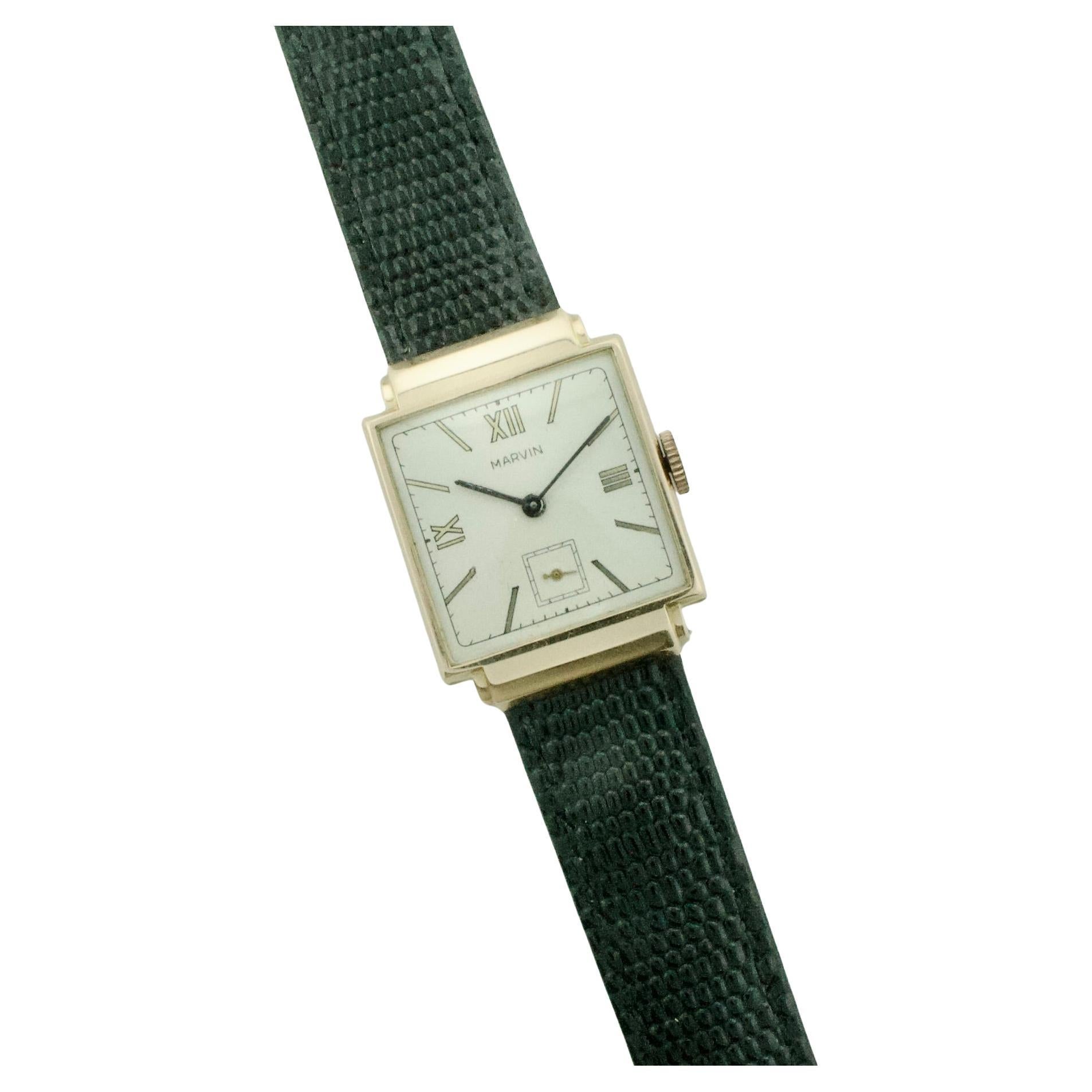 Montre-bracelet Marvin en or rose 14k circa 1940