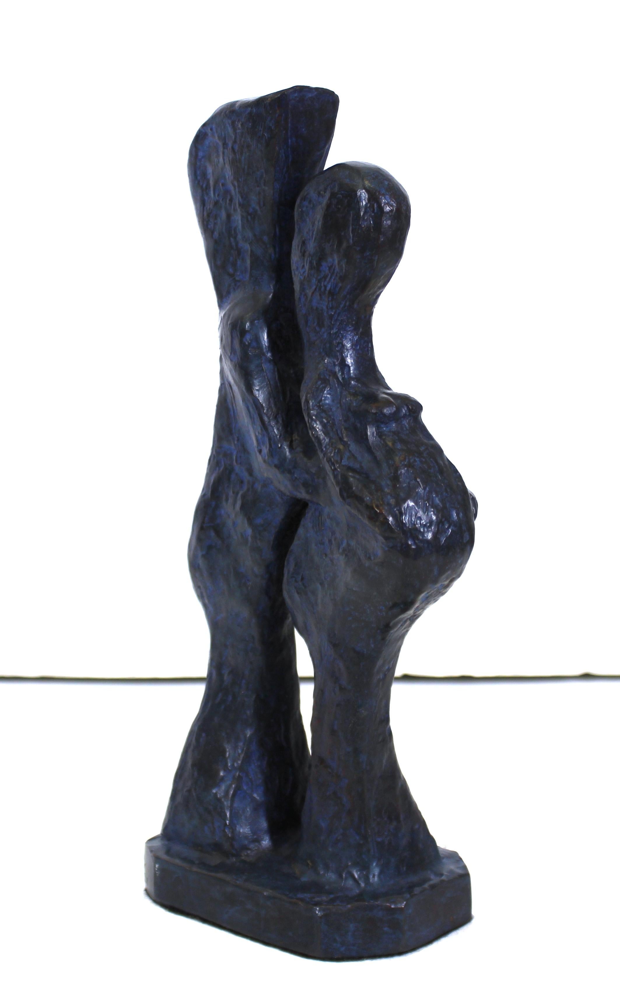 Moderne abstrakte Bronzeskulptur eines sich umarmenden Paares von Marvin Bell (amerikanisch) im Angebot