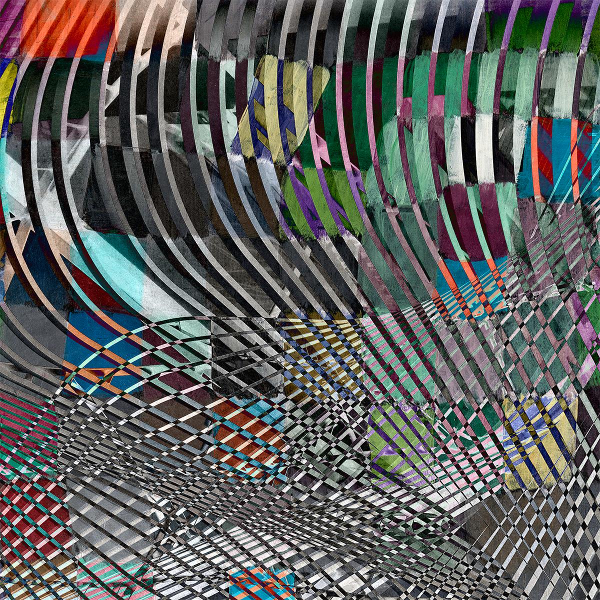 « Restructuring Klee n°1 » - Montage numérique carrée avec tourbillons. - Print de Marvin Berk