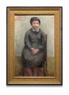 Vintage "Seated Girl", Oil on Canvas, Portrait
