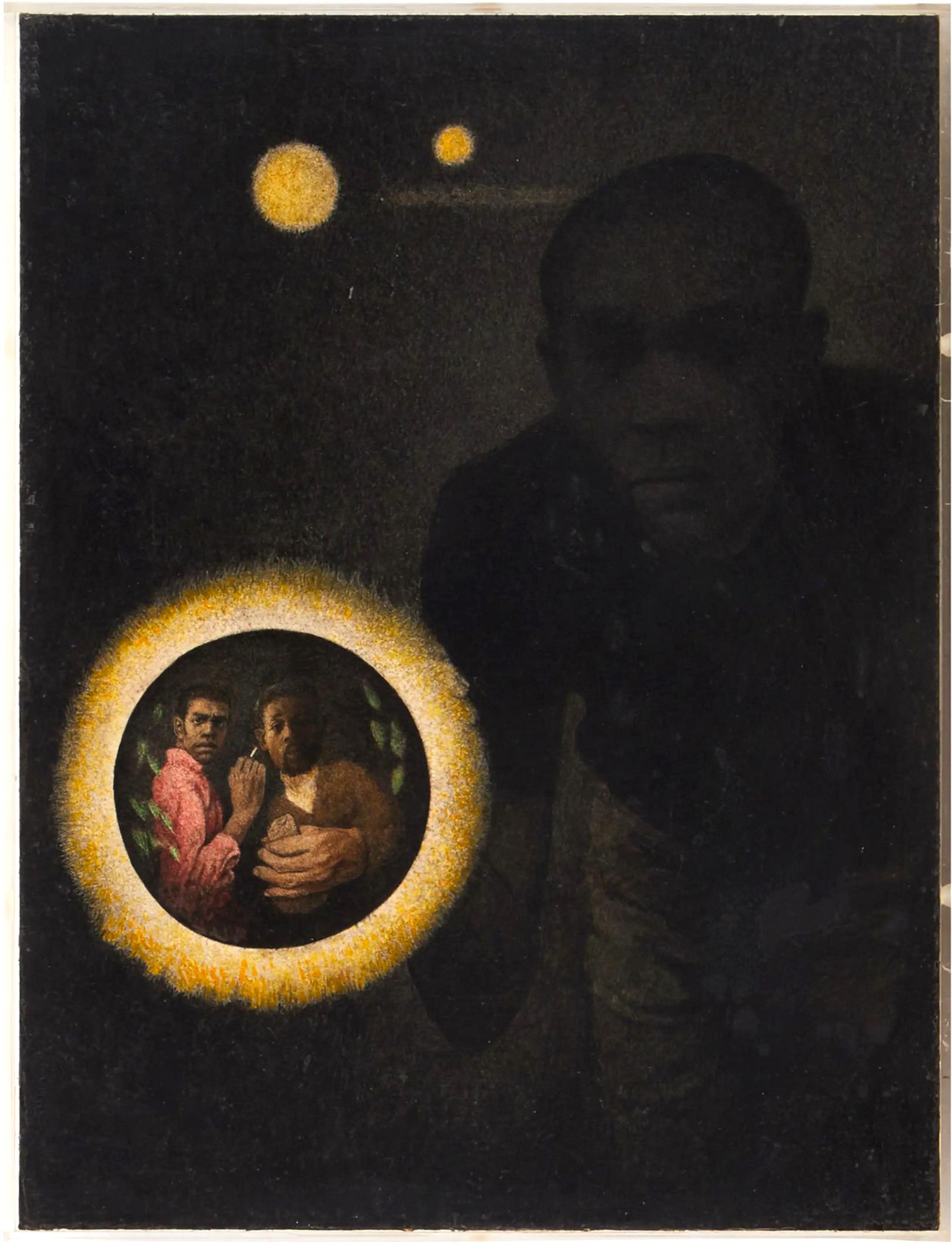 The Flashlight by Eldridge Cleaver Black Panther - Playboy Illustration - Painting by Marvin Hayes