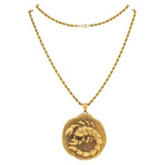 Scorpio 14k Gold Pendant Marvin Hime Rope Chain Necklace