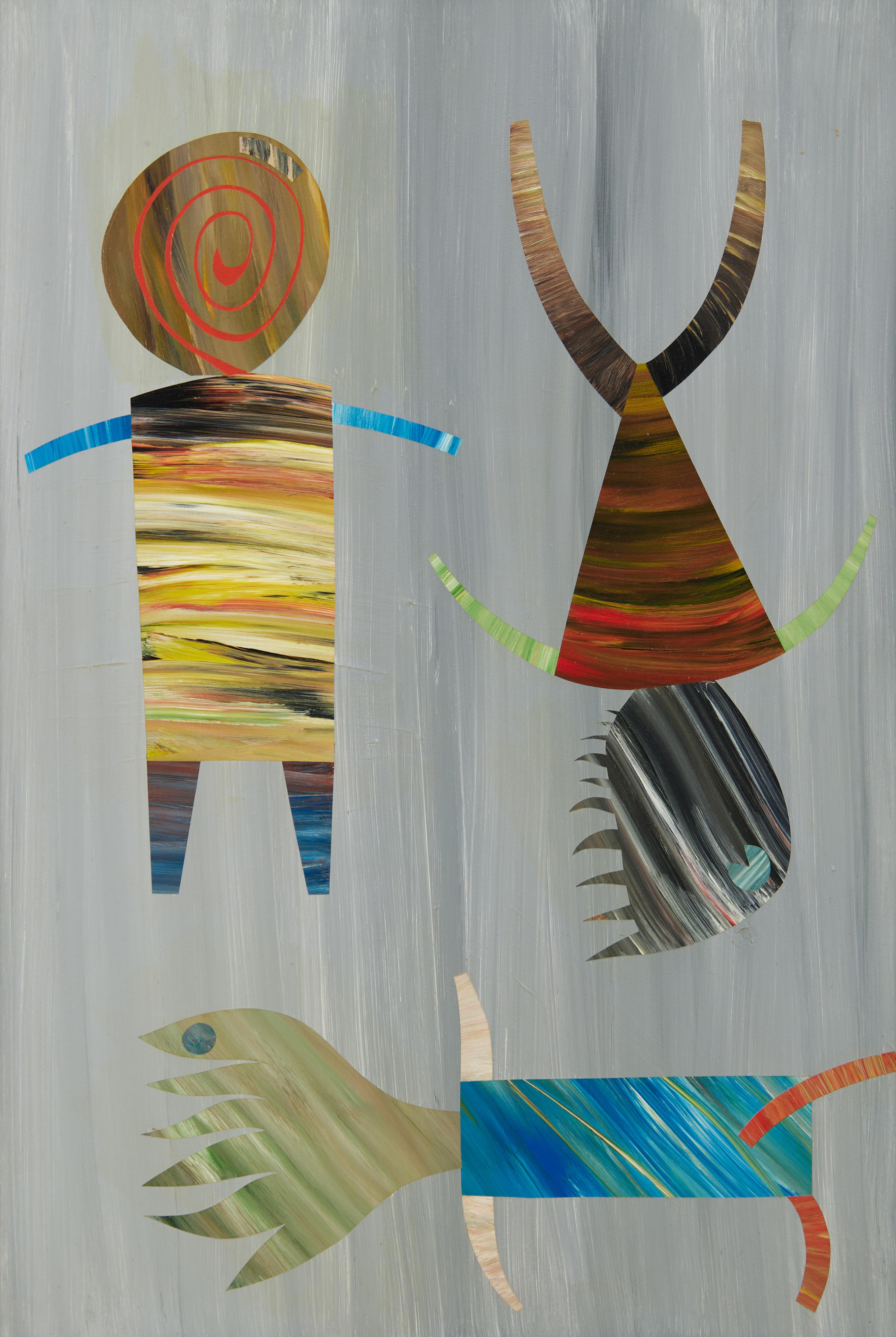 Marvin Jones (Amerikaner, 1940-2005)
Montalvo #15
Öl auf Pappe
Verso signiert
29,25 x 20,25 Zoll

Marvin Jones war ein Maler, Bildhauer und Grafiker, der 1940 in Flora, Illinois, geboren wurde. Er erhielt 1964 seinen BA vom Anderson College und 1968