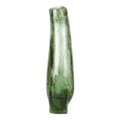 Vase en verre d'art vert américain vintage de Marvin Lipofsky, daté de 1963