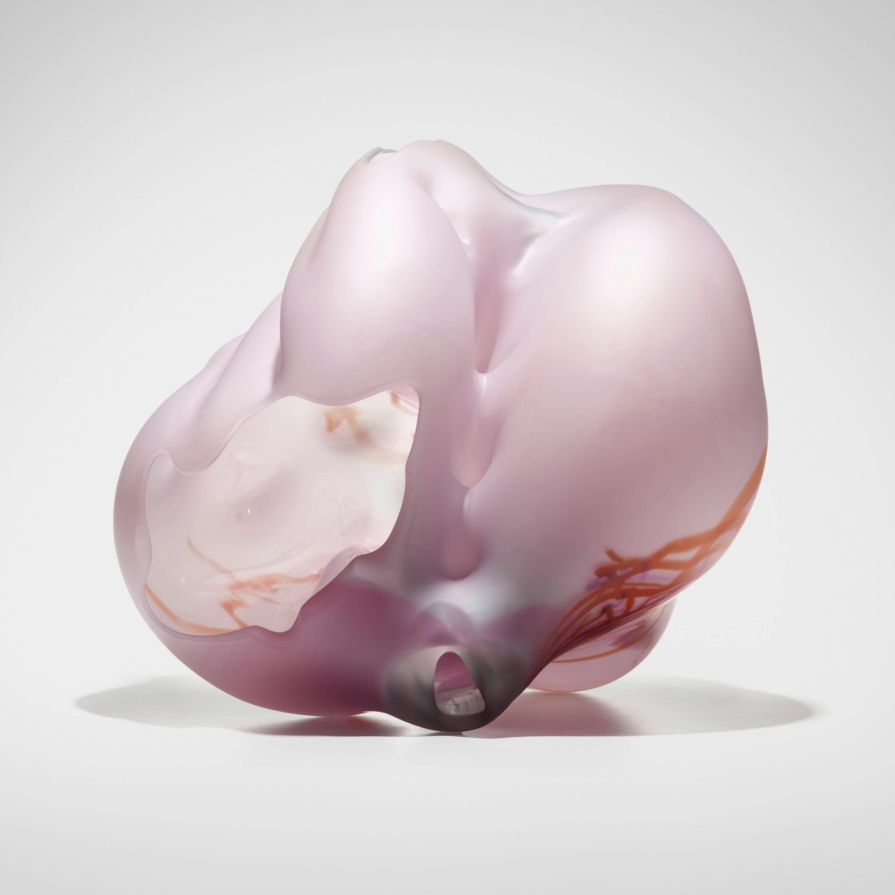 « Californie Color Series #8 », sculpture en verre soufflé, sablé, gravée à l'acide - Contemporain Sculpture par Marvin Lipofsky