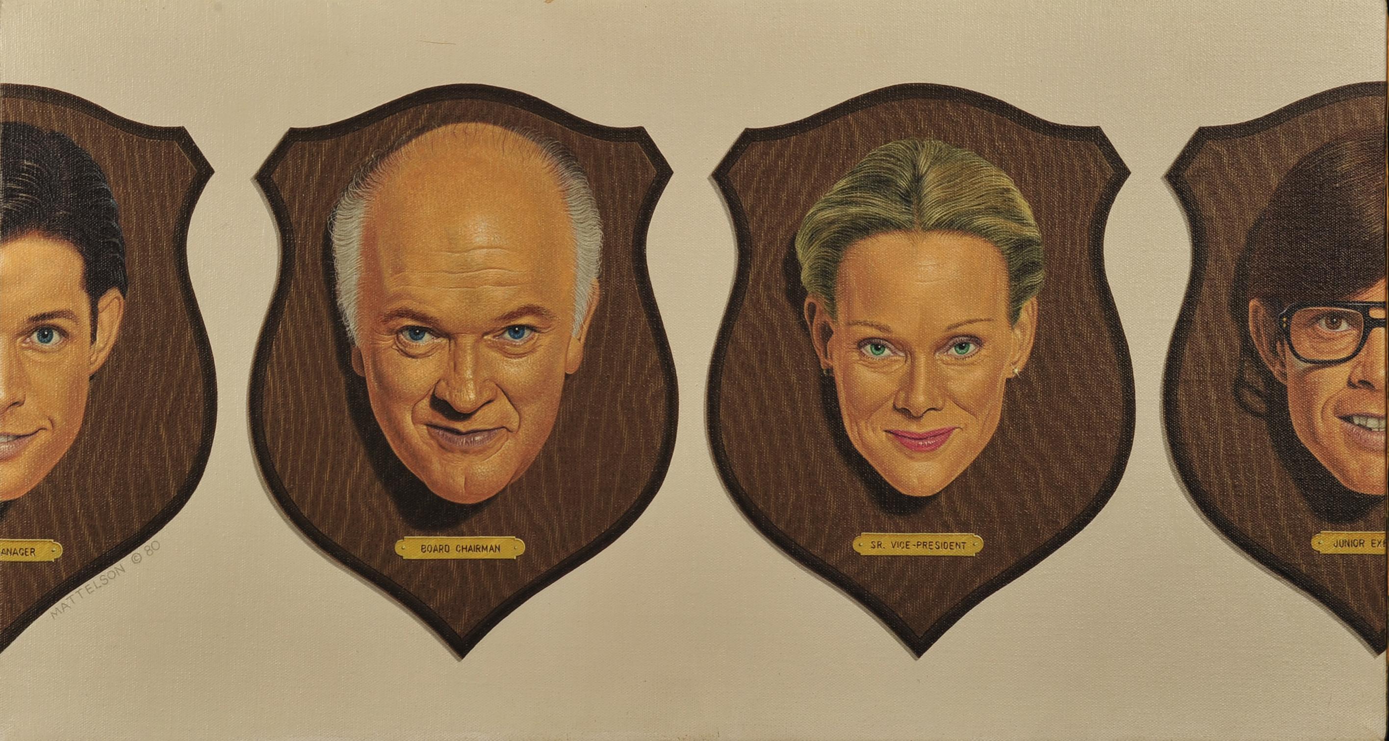Corporate Head Hunters - Painting by Marvin Mattelson
