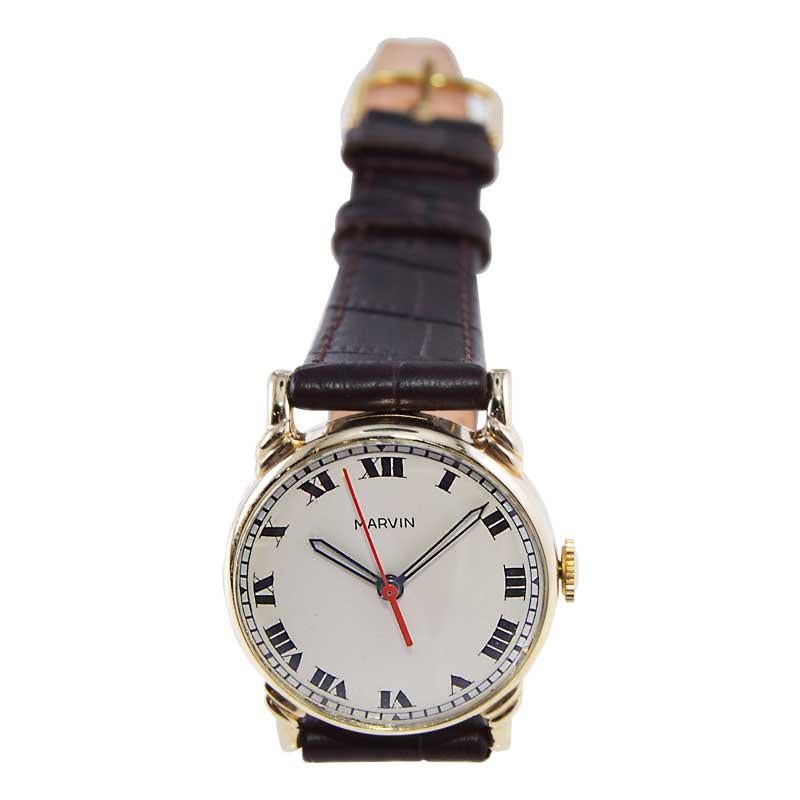 Marvin Yellow Gold Filled Art Deco Watch from 1
