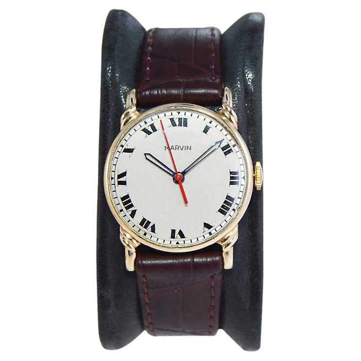 Marvin Yellow Gold Filled Art Deco Watch from