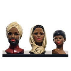 Busto statuario in gesso e resina di Marwal Industries Famiglia di 3 persone Padre, Madre e Figlio