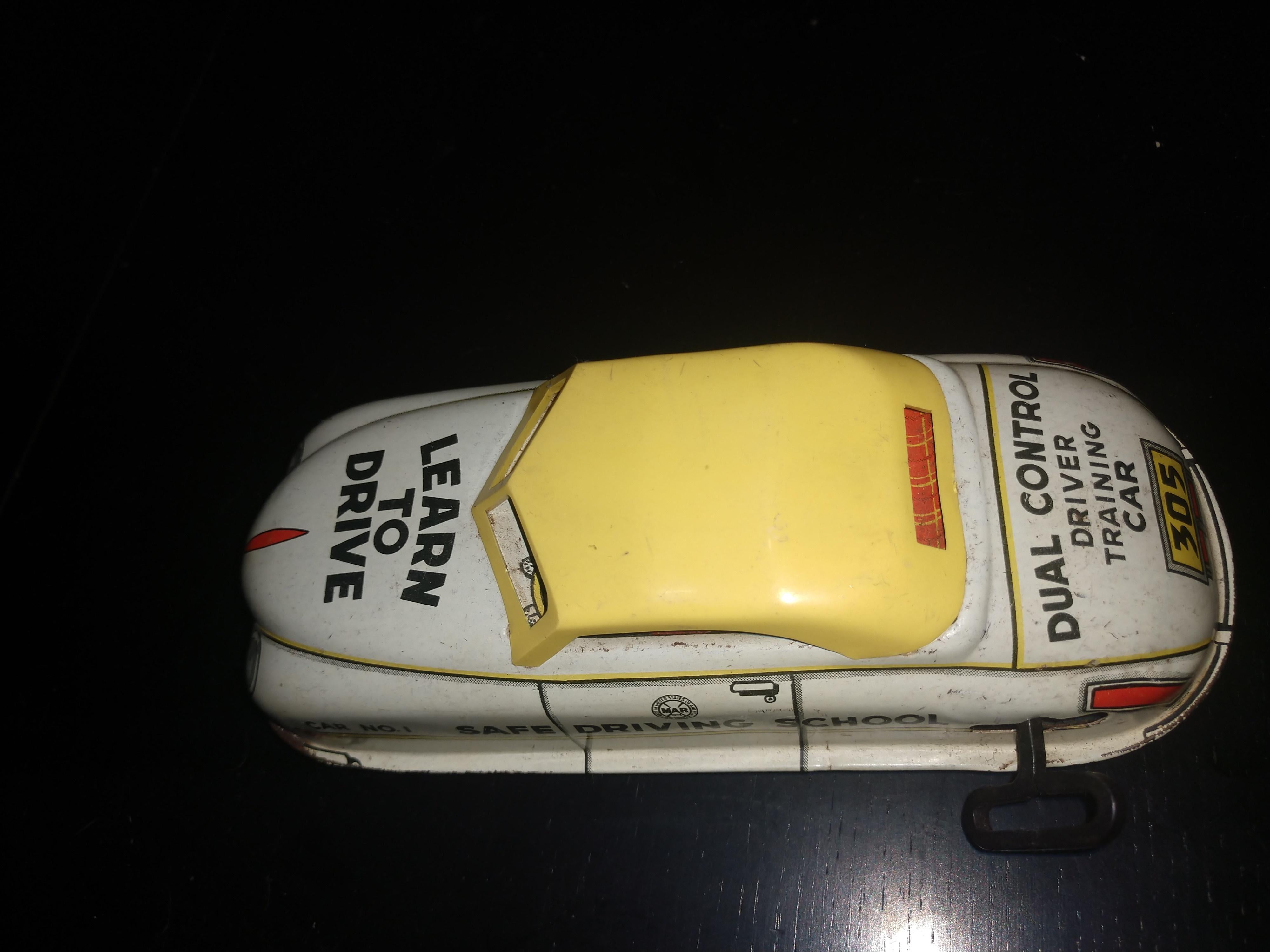 Marx Tin Litho Windup Toy Car Dual Control Driving Trainer Car C 1958 In Good Condition In Port Jervis, NY