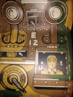 Marx Tin Litho Windup E12 Toy WW2 Tank C1950