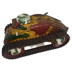 Vintage Marx Tin Litho Windup E12 Toy WW2 Tank C1950