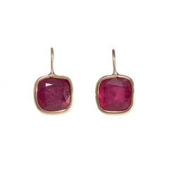 Mary 18 Carat Yellow Gold Ruby Earrings