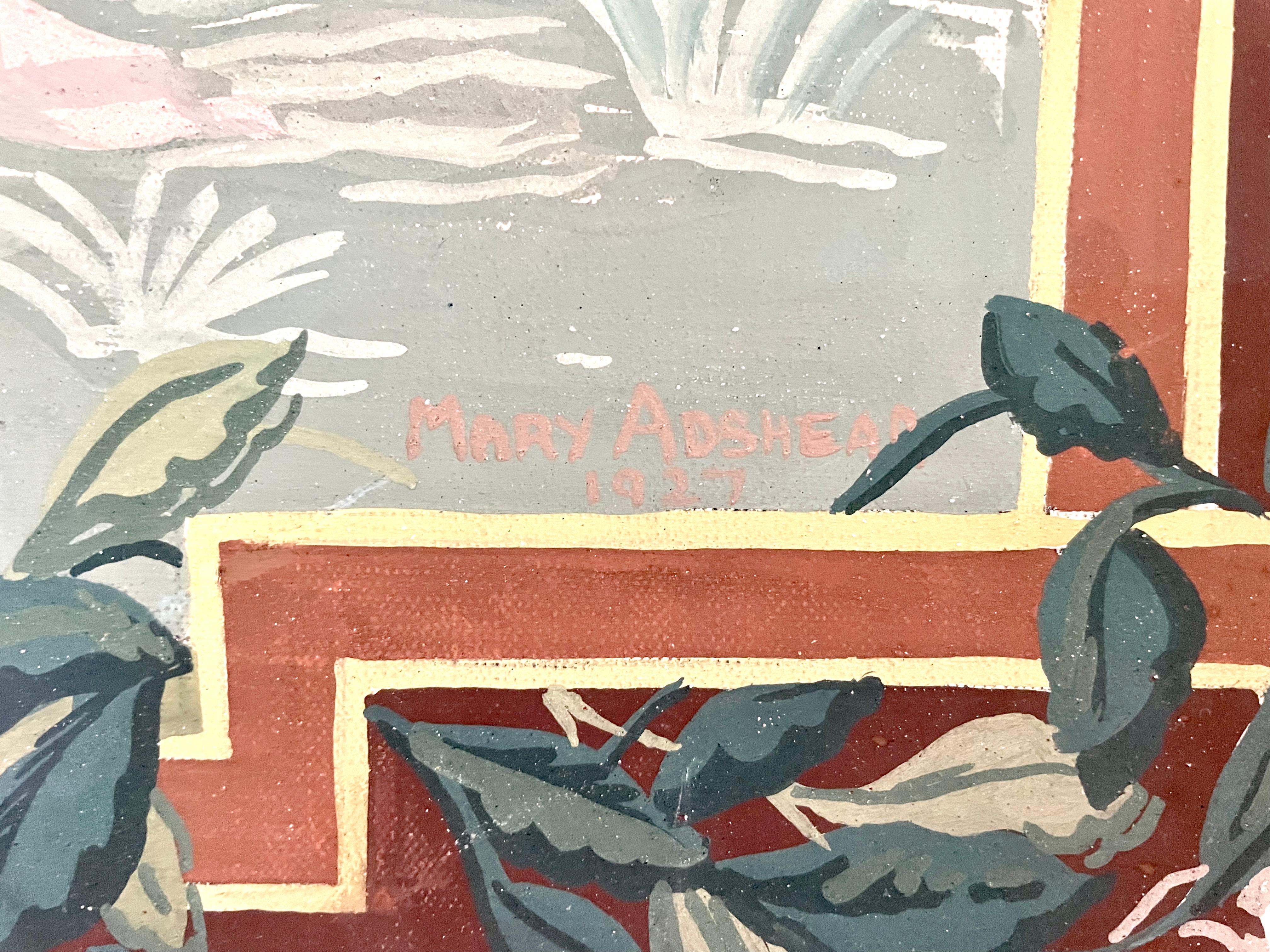 Mary Adshead - Music & Song - Panneaux dessinés à la détrempe britannique des années 1920 en vente 2