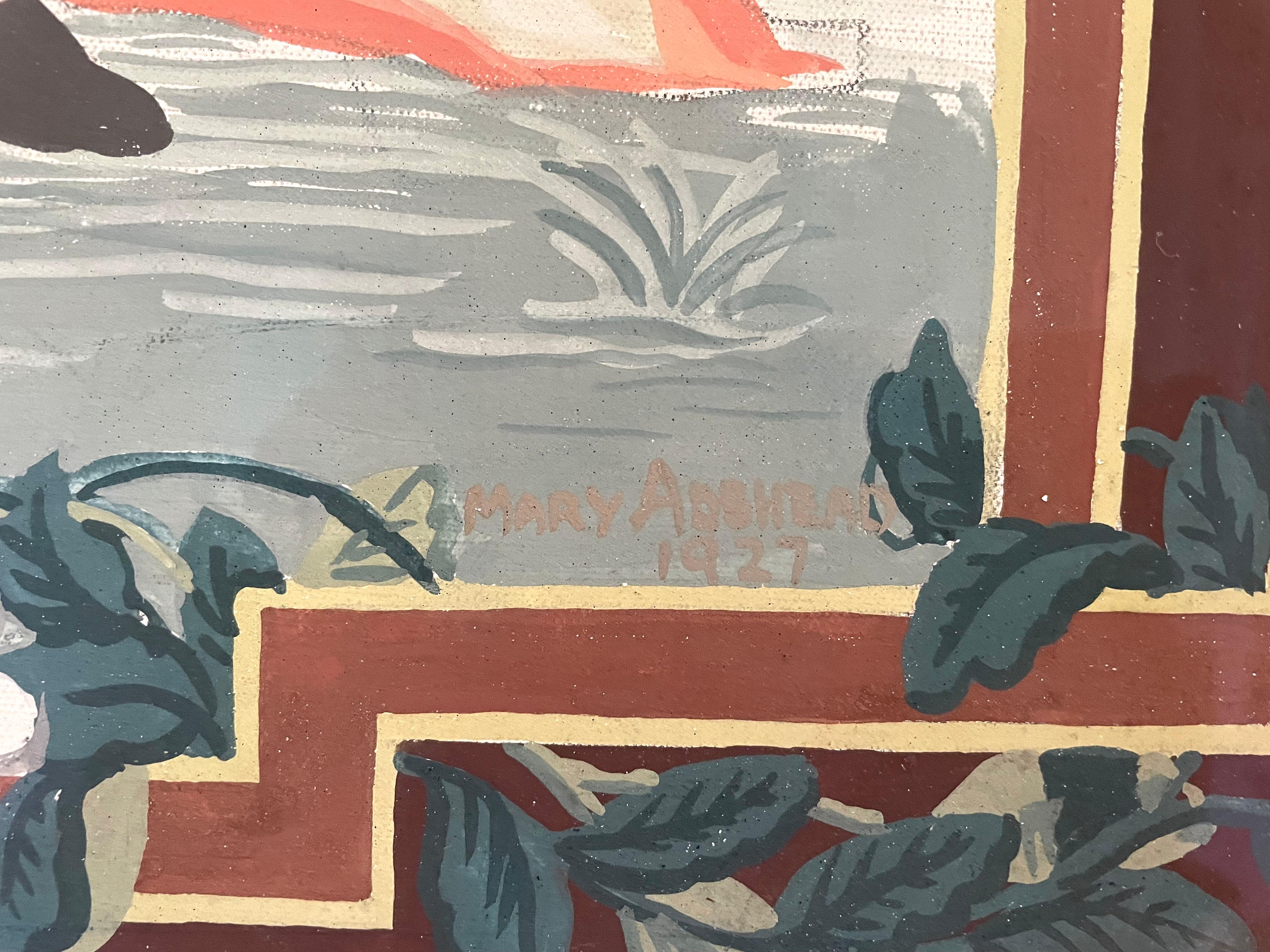 Mary Adshead - Music & Song - Panneaux dessinés à la détrempe britannique des années 1920 en vente 8