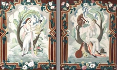Mary Adshead - Music & Song - Panneaux dessinés à la détrempe britannique des années 1920
