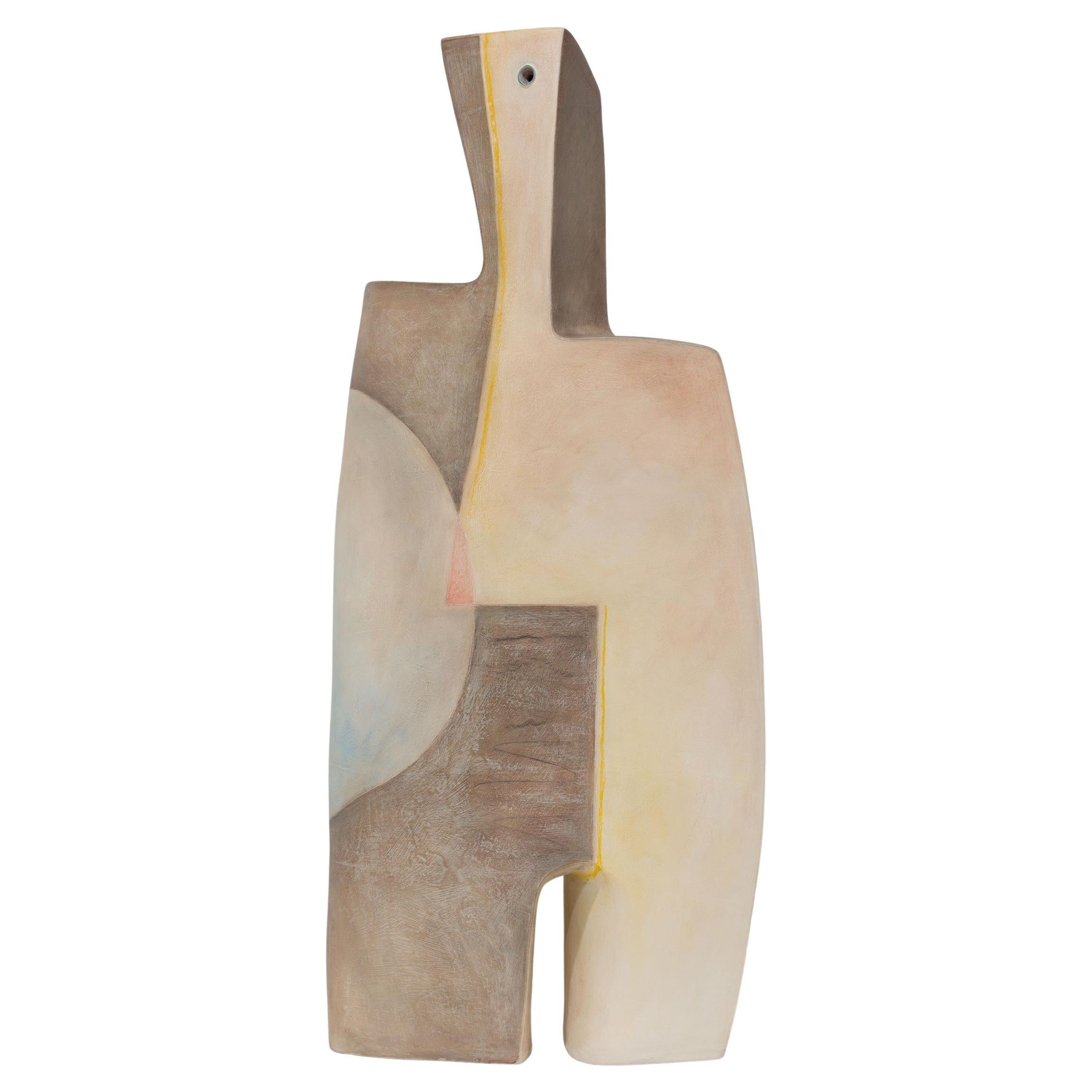 Mary-Ann Prack 36" Tall Bisque Ceramic Sculpture, "Awakening", dtd. 1999