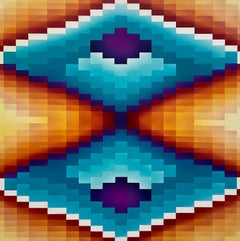 #11 Smoke and Mirrors', Acryl, zeitgenössische, geometrische, abstrakte Malerei