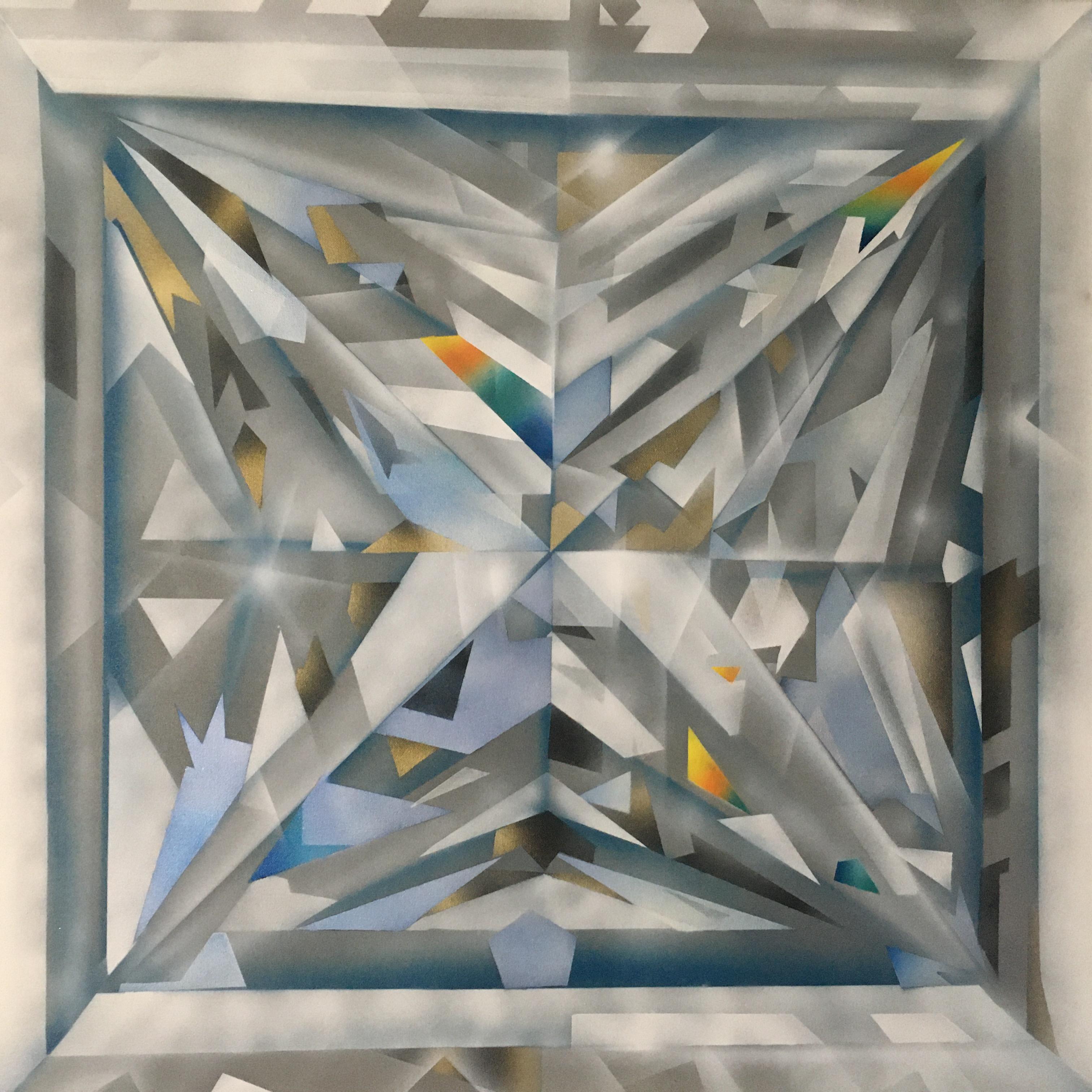 Mary Anna Pomonis Abstract Painting – Agatha", Acryl, Leinwand, zeitgenössisch, geometrisch, Malerei, abstrakte Kunst
