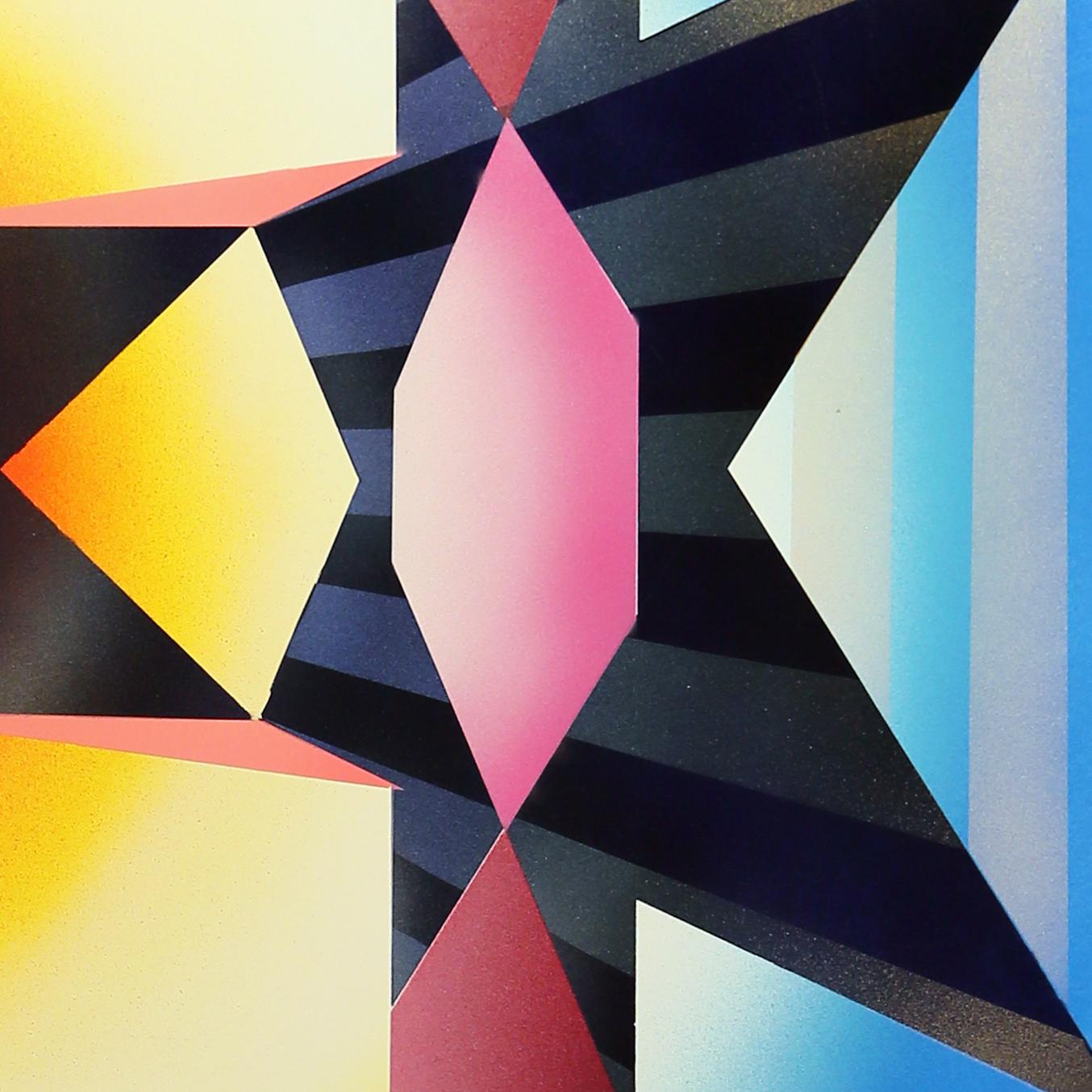 'Ella está en la Luz Radiante', acrílico, arte contemporáneo, geométrico, abstracto - Painting Contemporáneo de Mary Anna Pomonis