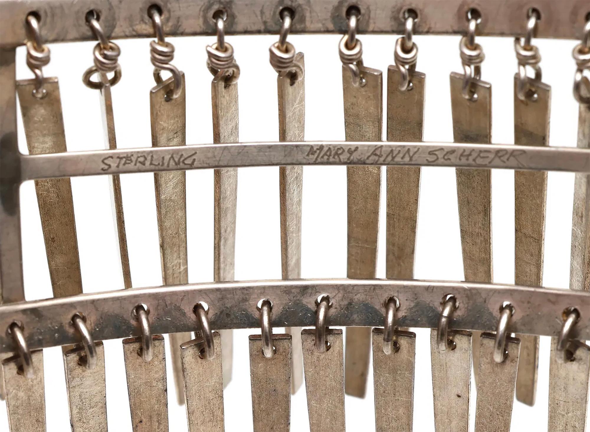 Mary Ann Scherr Collana cinetica con doppio collare a frange in argento sterling 1960s in vendita 1