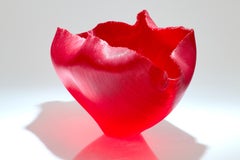 Mary Ann "Toots" Zynsky Bacca Mizimah Signed Red Hand-Blown Glass Filet-de-Verre
