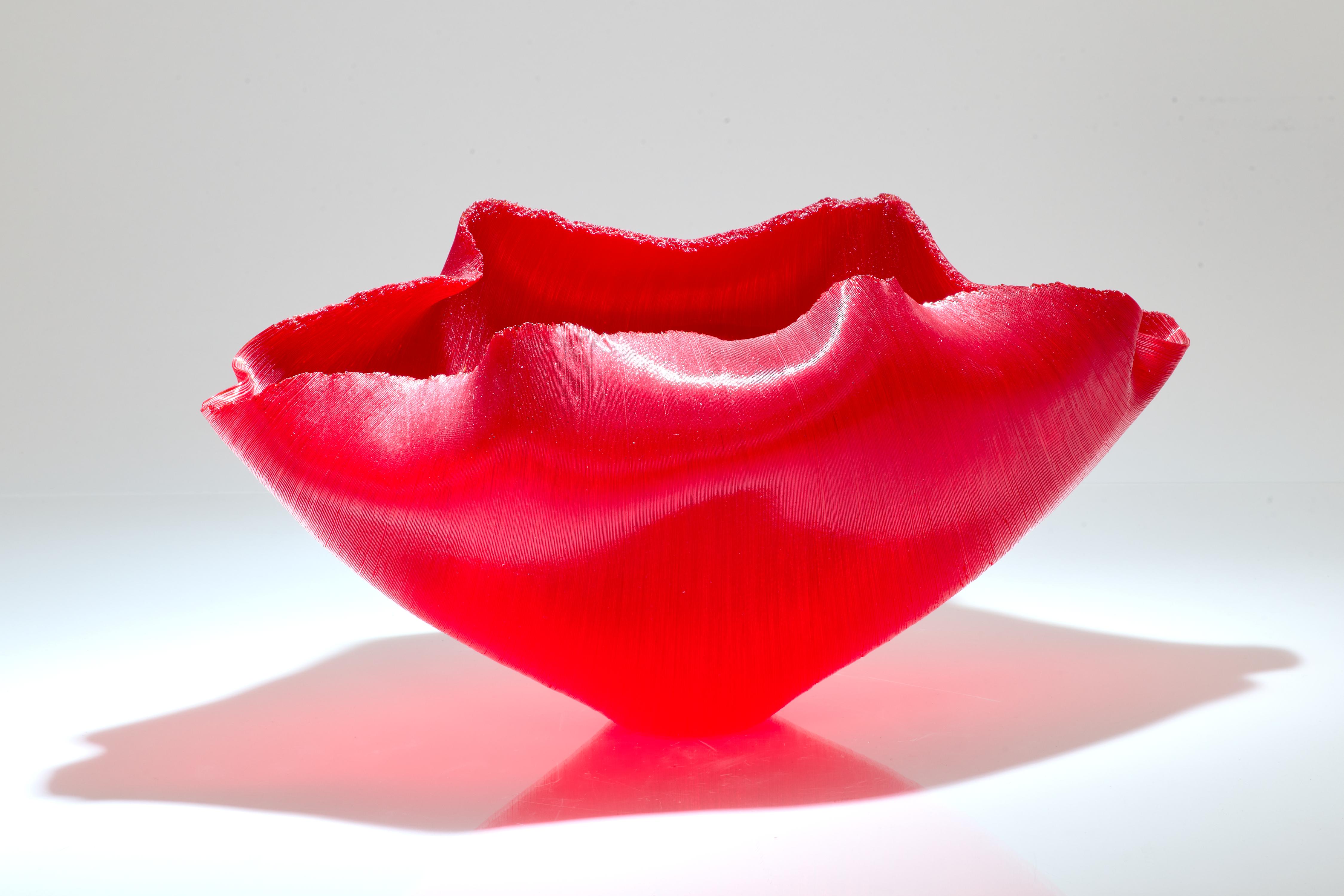 Mary Anne ' Toots' Zynsky Bacca Mizimah Signé Filet-de-Verre en verre rouge soufflé à la main