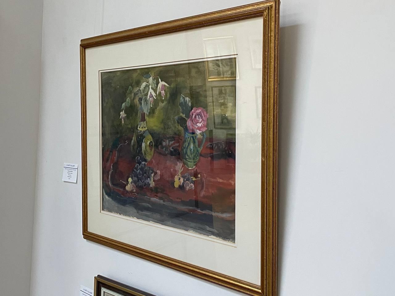 Mary Armour Still-Life Painting – Fuchsia und Rose