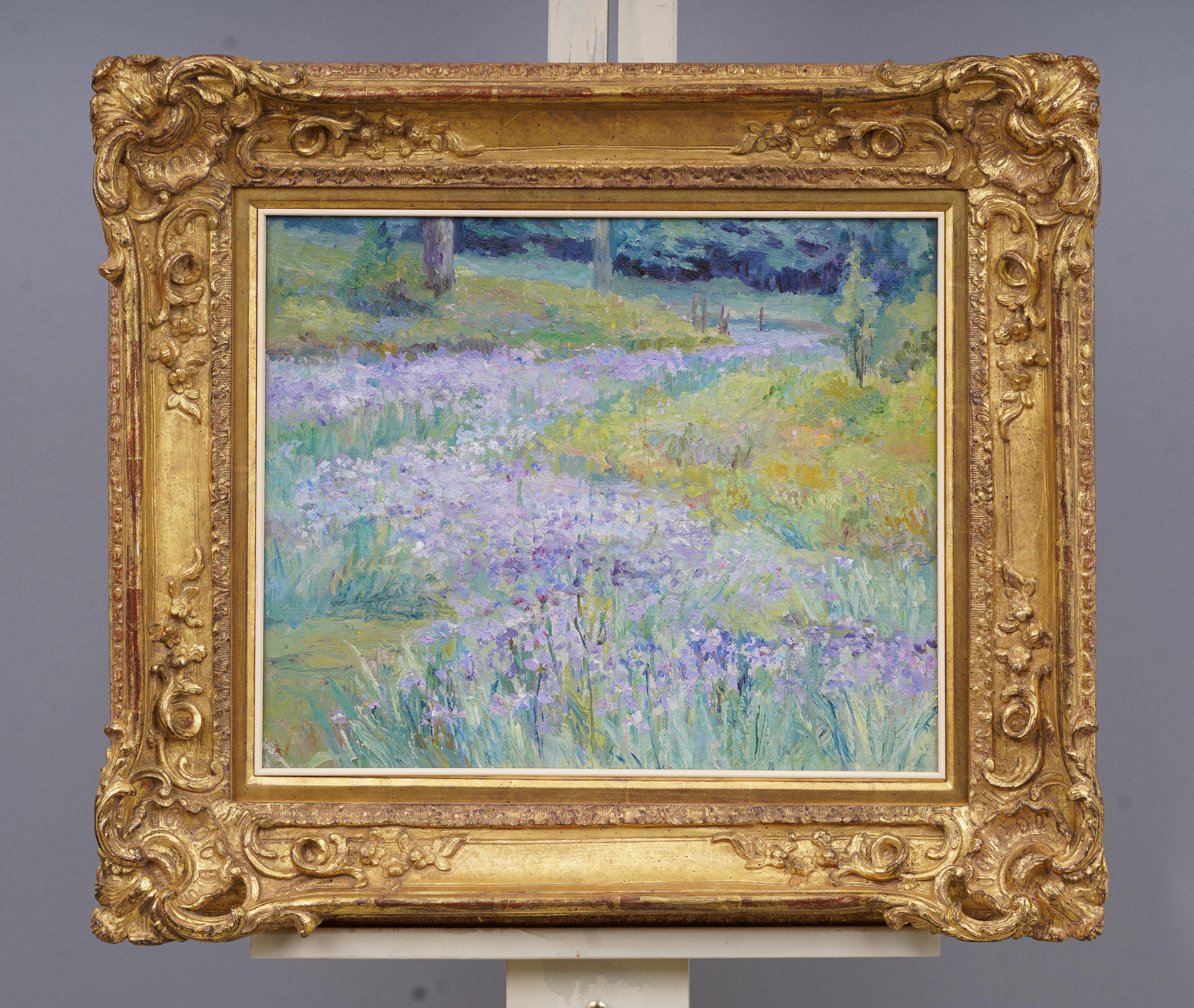 Antique American Impressionist California Wild Flowers Framed Rare Oil Painting 1