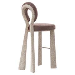 Fauteuil Mary Bar, pieds rembourrés, tissu Dedar « Pour Parler », fabriqué à la main au Portugal par Ottiu
