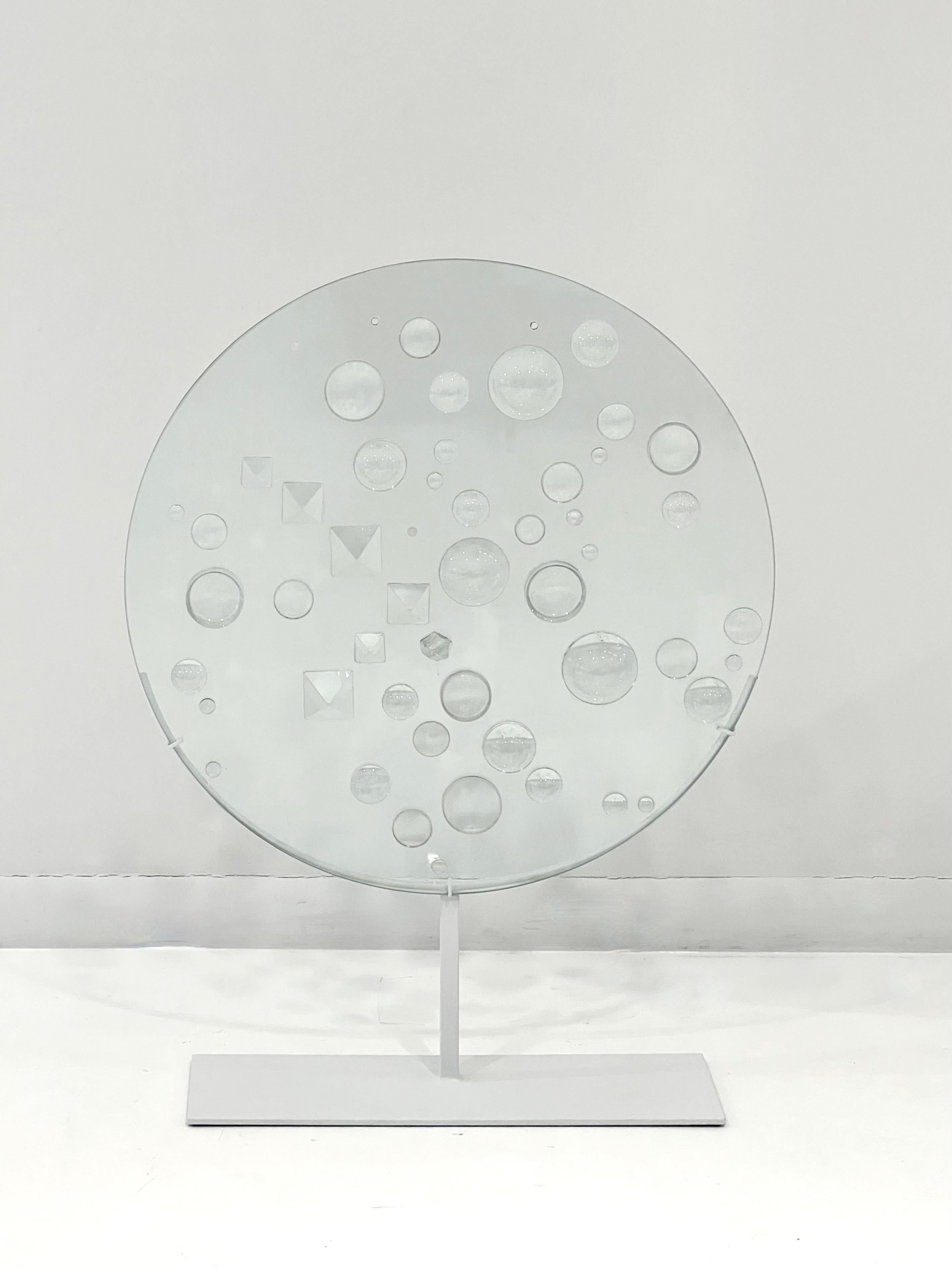 Mid-Century Modern Sculpture de disque en verre optique de Mary Bauermeister en vente