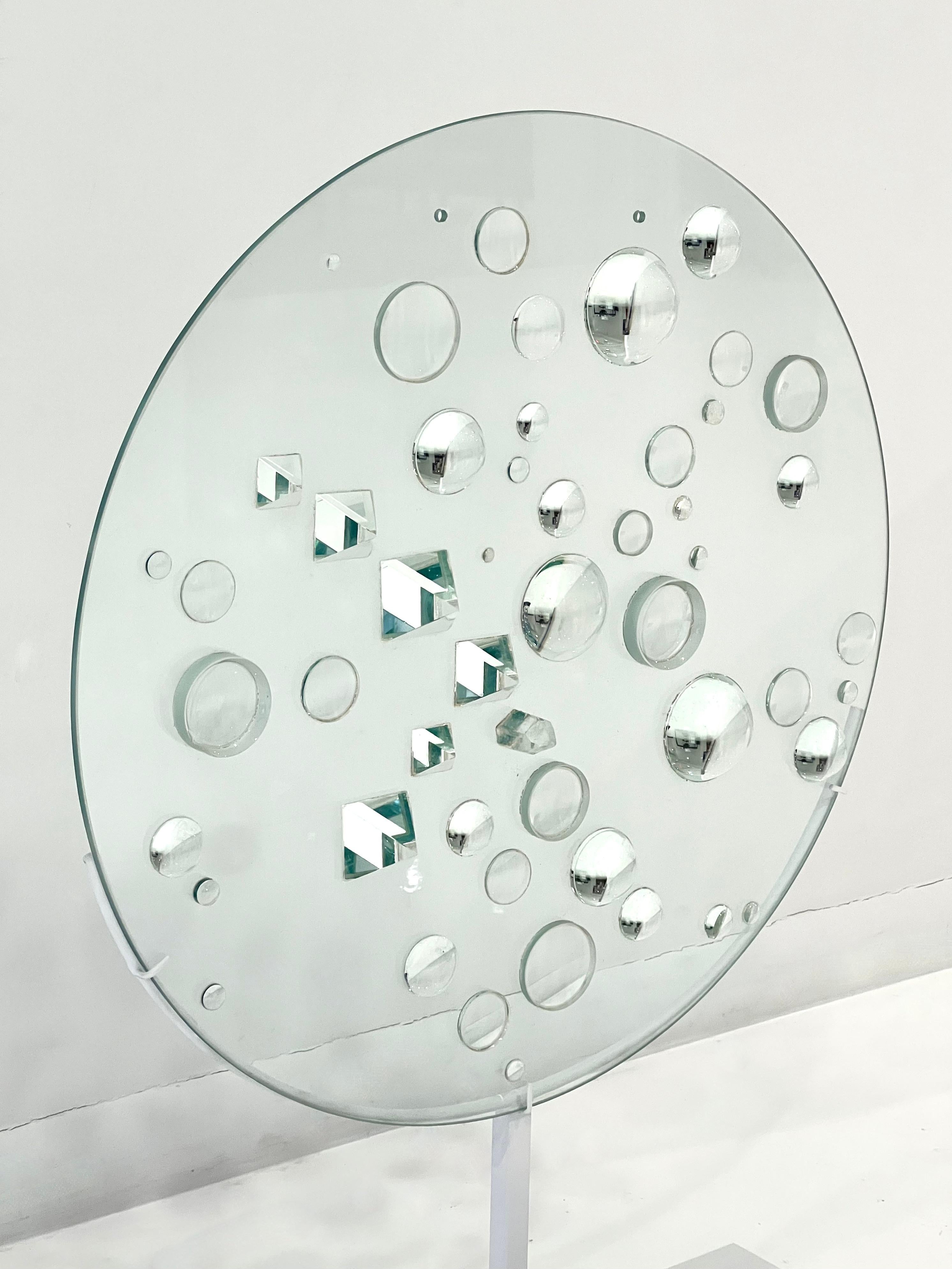 Mary Bauermeister Optical Glass Disc Sculpture In Good Condition For Sale In New York, NY