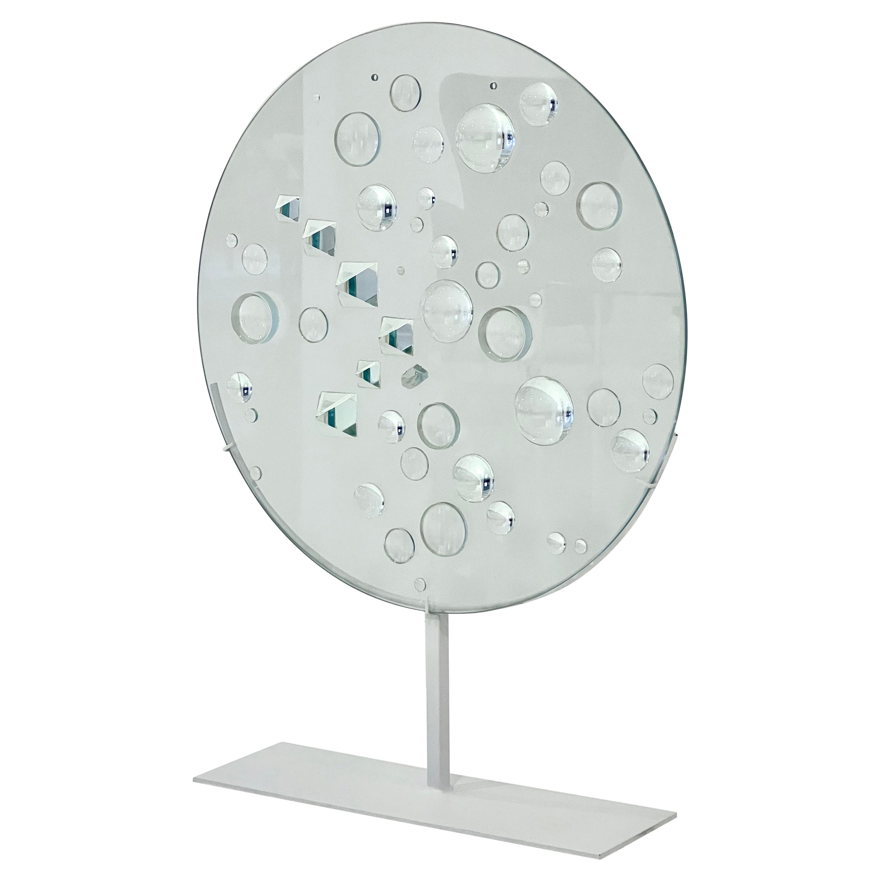 Mary Bauermeister Scultura a disco in vetro ottico in vendita