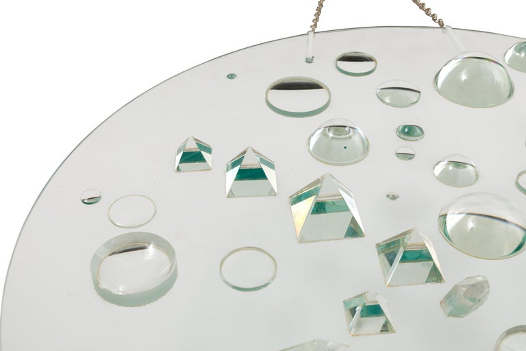 Mary Bauermeister Optical Glass Disc Sculpture, USA 1970s For Sale at