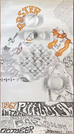 Raro poster storico di Lt Ed Fluxus degli anni '60 Pittsburgh International Carnegie Museum