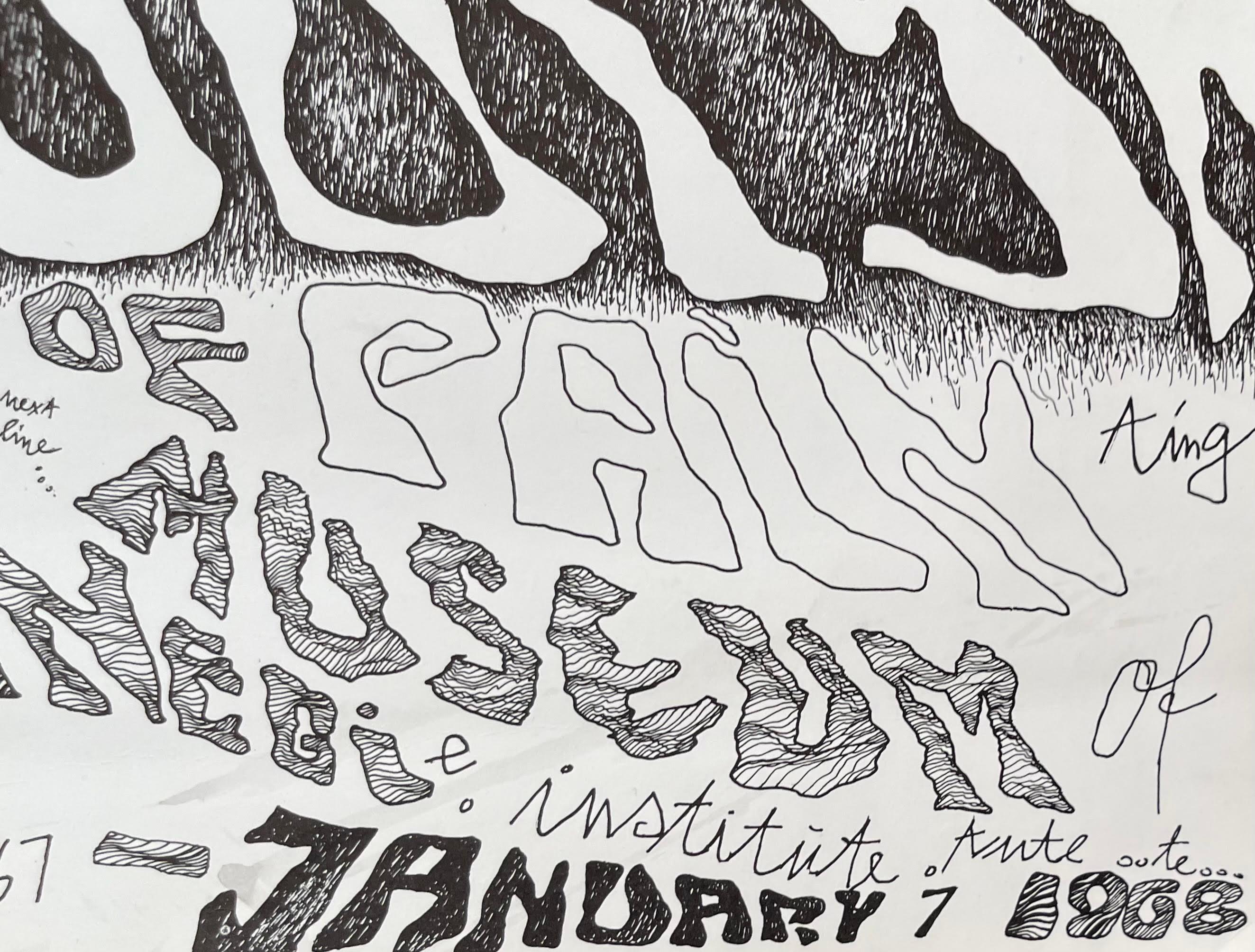 Mary Bauermeister
Musée international Carnegie de Pittsburgh, 1967
Affiche de lithographie offset
20 × 37 pouces
Edition de 500 exemplaires
Non encadré
Il s'agit de l'affiche originale et historique conçue par Mary Bauermeister pour l'exposition