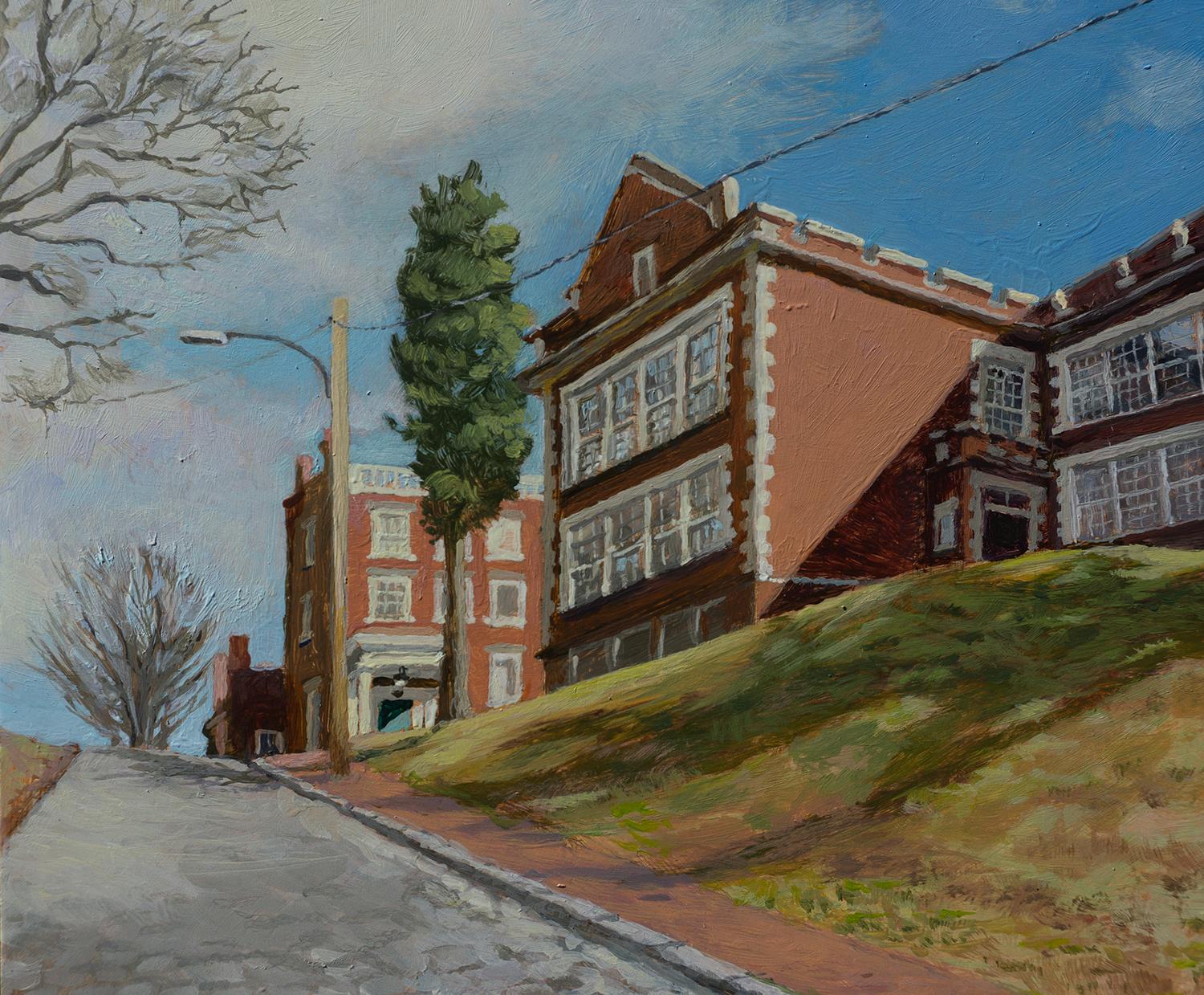 Up 23rd Street, Church Hill, Richmond, VA, peinture originale en vente 1
