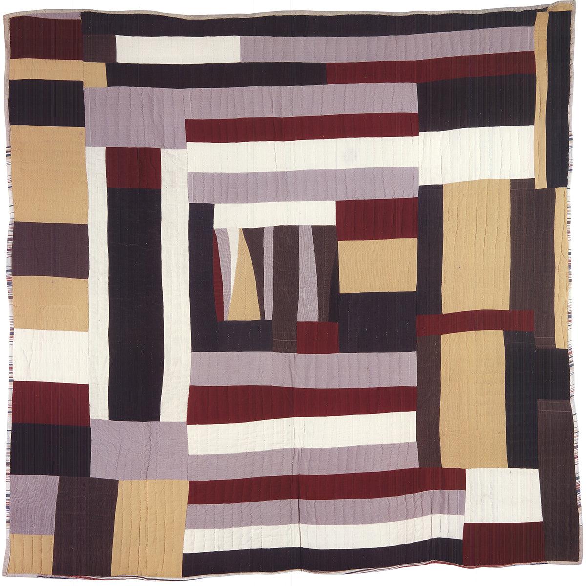 Housetop Variation Quilt - Beige Figurative Print by Mary Bendolph
