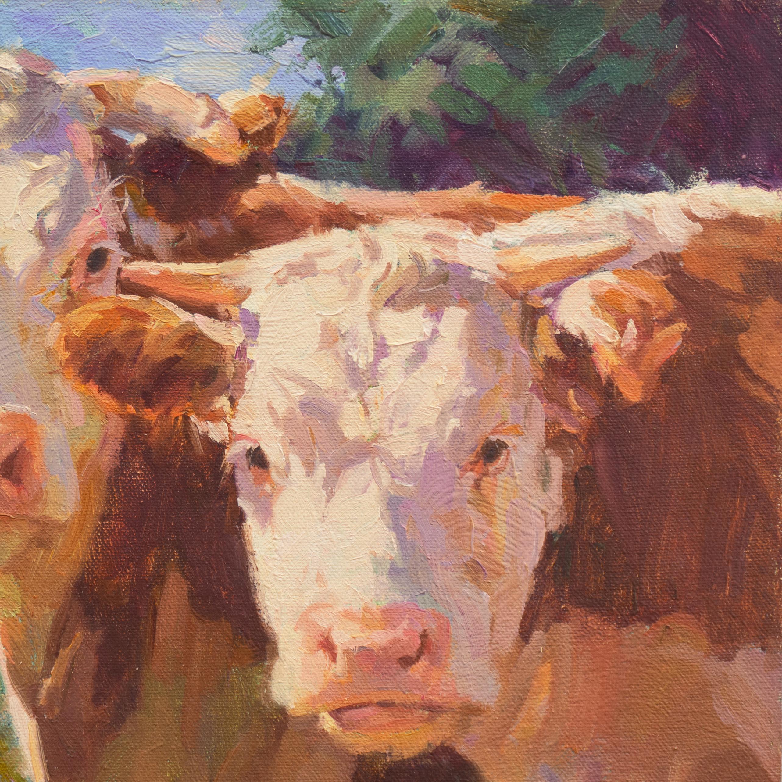 'A Curious Pair', New Mexico Woman Artist, Oil Painters of America, Michigan - Impressionist Painting by Mary Beth Schwark